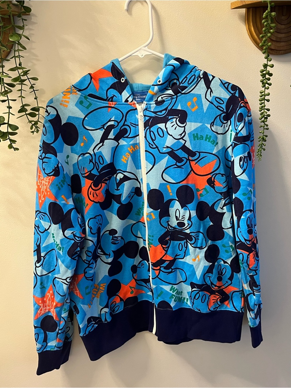 Tokyo Disney Blue and Orange Mickey Mouse Zip Hoodie